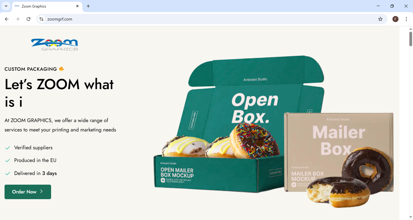 Printing and Packaging Website Project